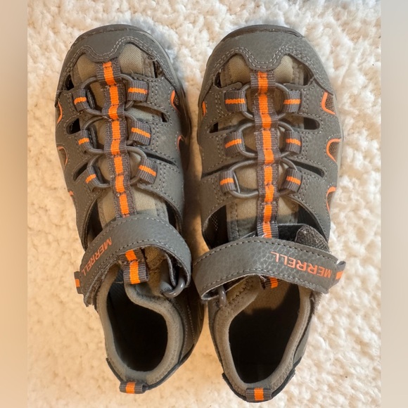 Merrell Kids' Sandals in Gray & Orange size 1 Summer camp  Boating water style - Picture 2 of 6